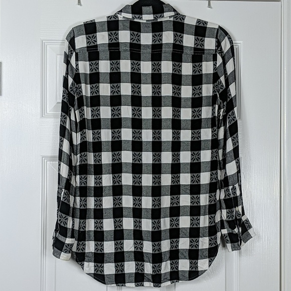 TALBOTS Buffalo Check Snowflake Button Down Shirt - Picture 4 of 6